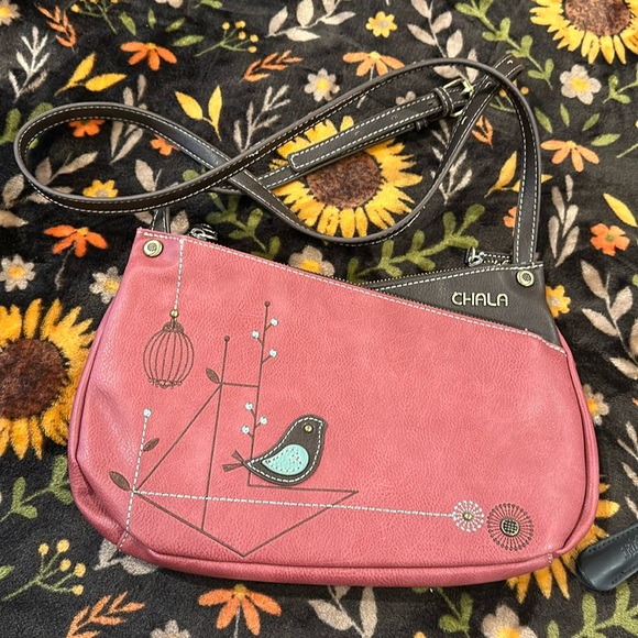 Chala CRISS CROSS Cross-body Pleather Purse Bag BIRD - Picture 2 of 9